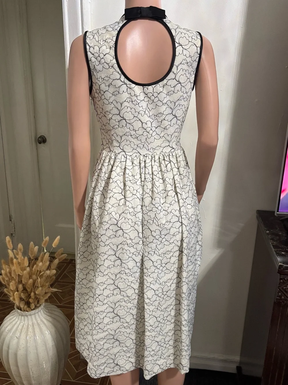 KATE SPADE New York Sleeveless Floral Lace Fit & Flare Midi Dress